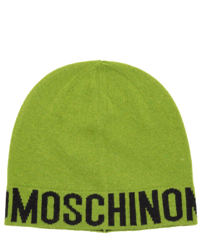 Moschino Cashmere Beanie In Green