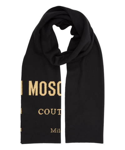 Moschino Wool Scarf In Black