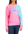 Moschino Ladies Projection Print Cotton Sweatshirt In Pink