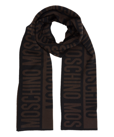 Moschino Wool Wool Scarf In Brown