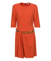 Stella Mccartney Chain-detail Draped Mini Dress In Orange