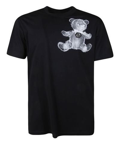Philipp Plein Teddy Bear Round Neck T-shirt In Black