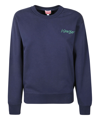 Kenzo Poppy-print Cotton Sweatshirt In Blue