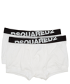 Dsquared2 Logo-waistband Pack Of Two Boxer Shorts In White