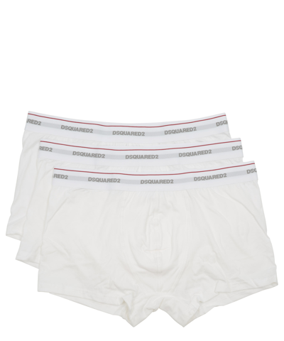 Dsquared2 White Logo Cotton Boxer Briefs Set