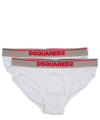Dsquared2 Logo Waist Briefs Two-pack In White
