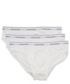 Dsquared2 Pack Of Three White Stretch-cotton Briefs From Featuring Logo Waistband In White