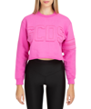 Gcds Cropped Crewneck Sweatshirt In Pink