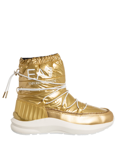 Ea7 Emporio Armani Snow Boots In Gold