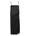 Maison Margiela Black Reworked Square Neck Midi Dress In Black