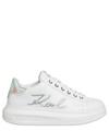 Karl Lagerfeld Kapri Signia Leather Sneakers In White