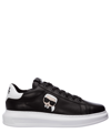 Karl Lagerfeld Leather Karl Head Patch Sneaker In Black