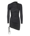 Balenciaga Drawstring-detailed Minidress In Black