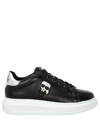 Karl Lagerfeld Kapri Ikonik Leather Sneakers In Black