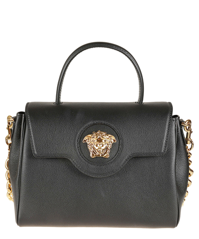 Versace La Medusa Handbag In Black