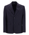 Prada Single-breasted Wool Blazer In Blue