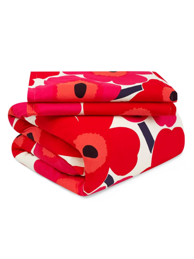 Marimekko Unikko Floral Comforter & Sham Set In Red