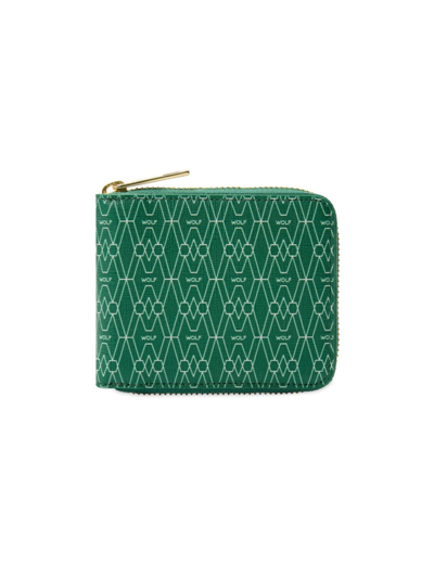 Wolf Signature Zip-around Wallet In Green