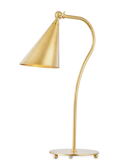 Mitzi Lupe Single-light Table Lamp In Aged Brass