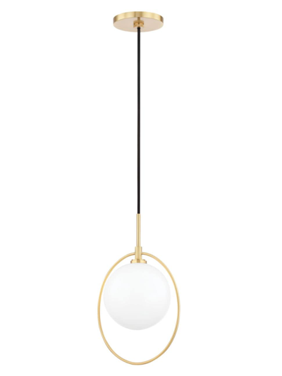 Mitzi Babette Single-light Pendant In Aged Brass