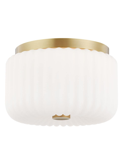 Mitzi Lydia 2-light Flush Mount In Aged Brass