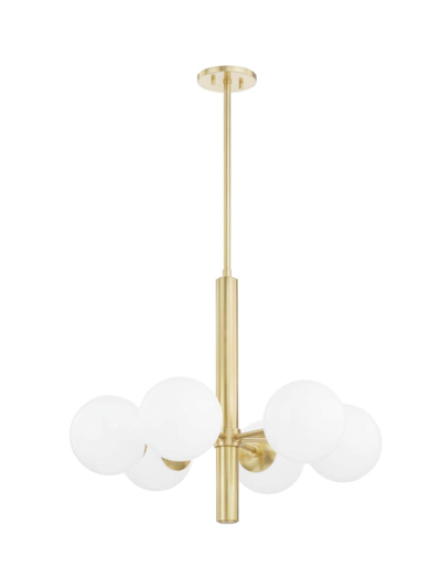 Mitzi Stella 6-light Chandelier In Aged Brass