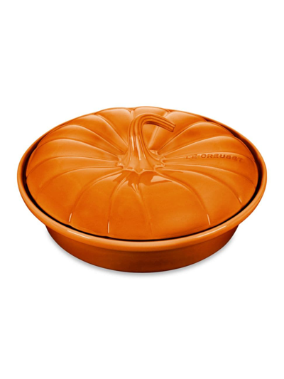 Le Creuset Persimmon Figural Pumpkin Baker With Lid With $13 Credit