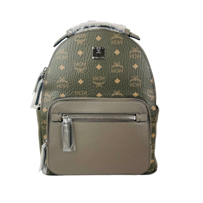Mcm Men Green Sea Turtle Visetos Coated Canvas Small Backpack Mmkcave04jh001 In Multi