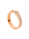 REPOSSI WOMEN'S ANTIFER 18K PINK GOLD & 0.52 TCW DIAMOND DOUBLE RING