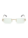 Cartier Men's Signature C Rimless 24k Gold-plated 56mm Rectangular Eyeglasses