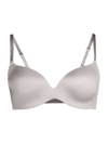 Le Mystere Women's Satin & Mesh Seamless T-shirt Bra In Silver