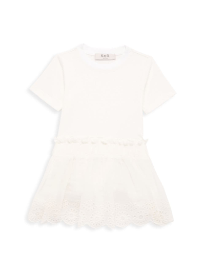 Sea Girls' Blaine Embroidered Combo Dress - Little Kid, Big Kid In Eggshell