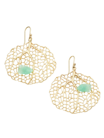 Annette Ferdinandsen Women's Tropical 14k Yellow Gold & Chrysoprase Small Sea Fan Drop Earrings