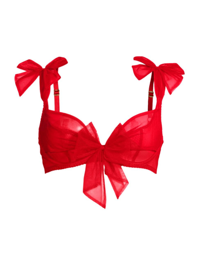 Agent Provocateur Women's Danika Bow-embellished Bra In Red