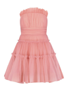 Bcbgmaxazria Seneca Strapless Tulle Mini Dress In Mellow Rose