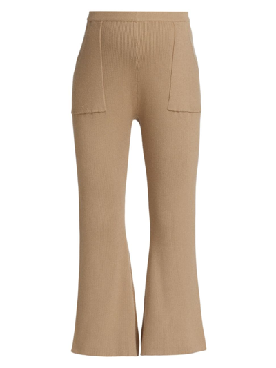 Emilia George Women's Chelsea Bootcut Trousers In Dark Tan