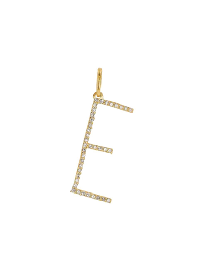 Rachel Reid Jewelry Women's 14k Yellow Gold & 0.16 Tcw Diamond Oversized Initial Pendant In Initial E