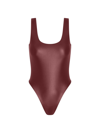 Commando Women's Matte Metallic High-cut Bodysuit In Copper