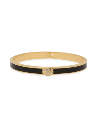 Halcyon Days Women's Skinny Pave Hinged Bangle In Black