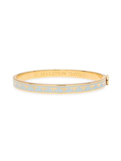 Halcyon Days Women's Skinny Bee Hinged Bangle In Forget Me Not