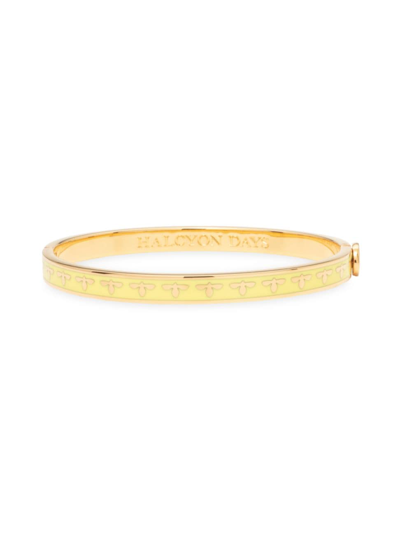Halcyon Days Women's Skinny Bee Hinged Bangle In Buttercup