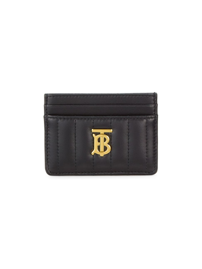 Burberry Women's Lola Quilted Leather Card Case In Black Light Gold