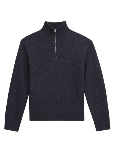 Theory Men's Lamar Paneled Ribbed Wool Sweater In Pestle Melange