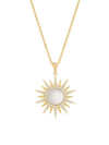 BY ADINA EDEN WOMEN'S SPIKED PENDANT 14K GOLD-PLATE, MOTHER-OF-PEARL & CRYSTAL NECKLACE