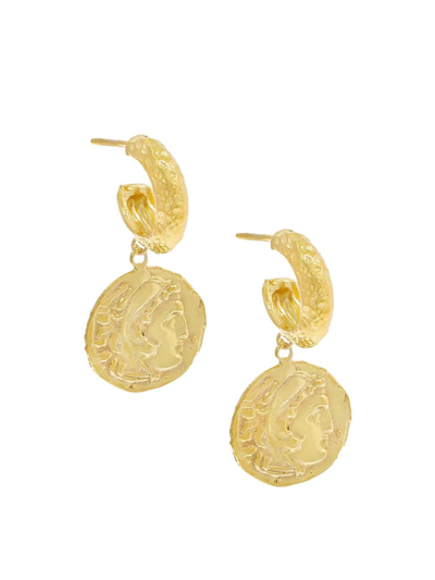 By Adina Eden Women's Mini Vintage Coin 14k Gold-plate Drop Earrings