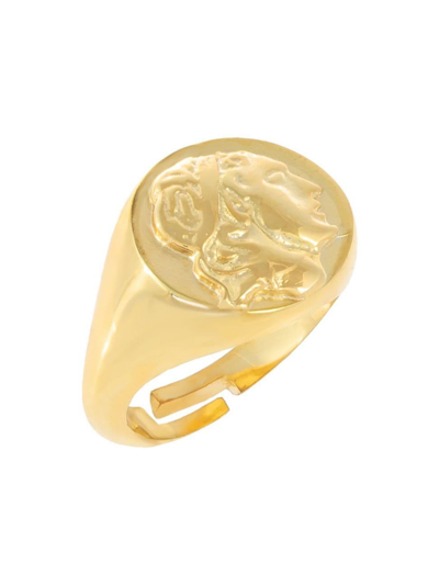 By Adina Eden Women's Cocktail Vintage 14k Gold-plate Adjustable Coin Ring