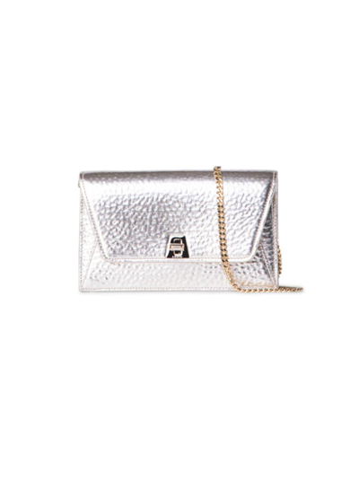 Akris Anouk Envelope Metallic Clutch Bag In Stucco Metallic