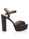Stuart Weitzman Buckled Platform Sandals In Black