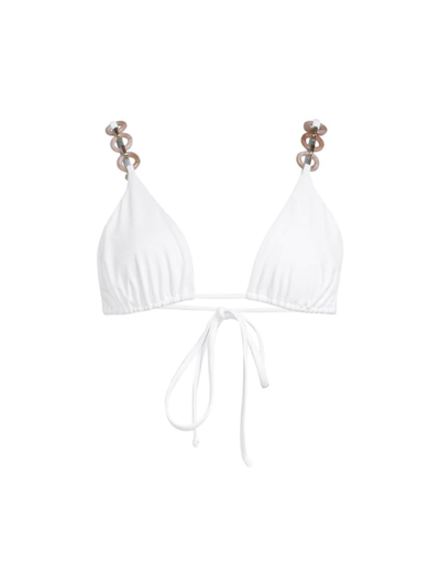 Ramy Brook Women's Harbor O-ring Triangle Bikini Top In White