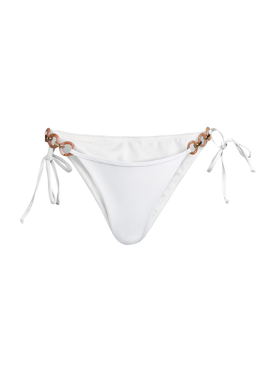 Ramy Brook Women's Jazzy O-ring String Bikini Bottom In White